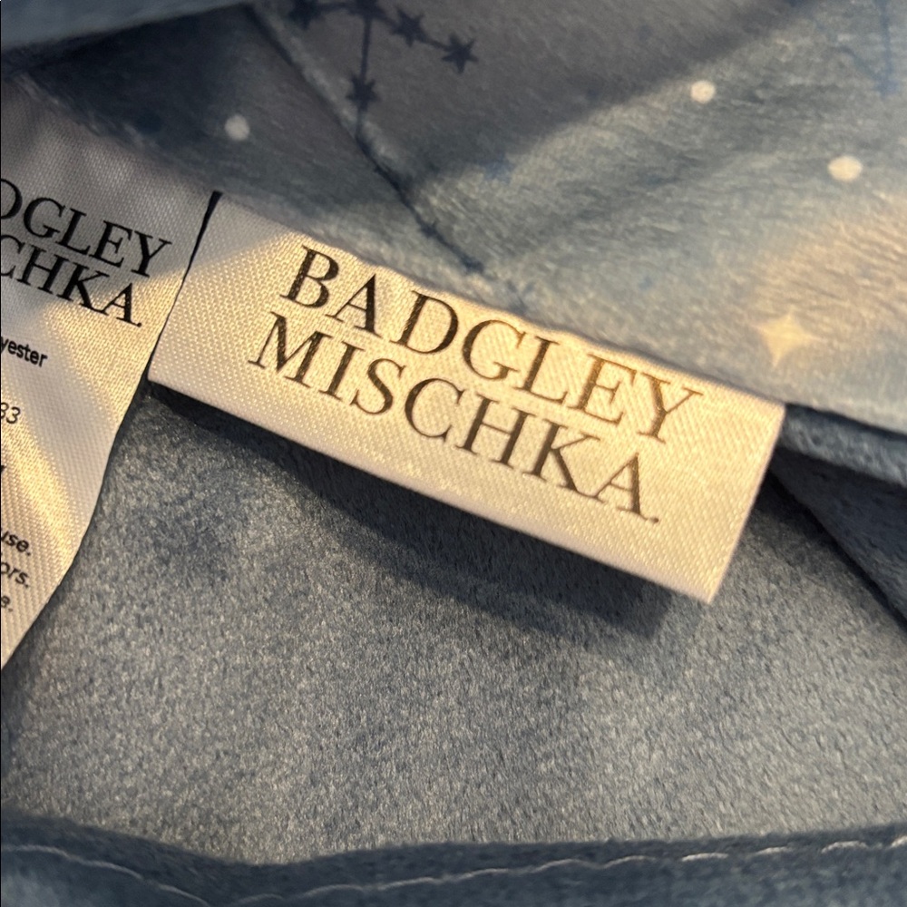 Badgley Mischka Blue Gray Celestial Constellation Print Baby Blanket 30' x 40 - Picture 12 of 12